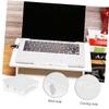 TINEASUR 1pc DIY Laptop Cooling Pad Silent Cooling Stand for Home Computer Height Laptop Support Rack Stylish White Design for Office and School Use view 4