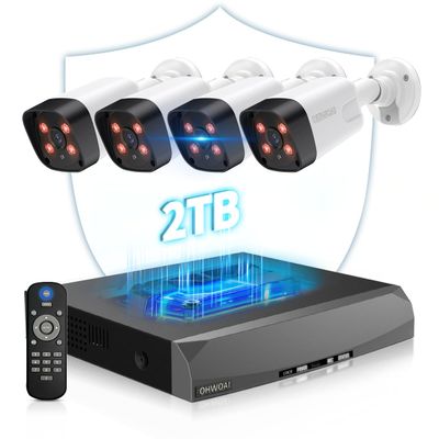 130Wide Angle & 2-Way AudioOutdoor Security Camera System, IP Wired Cameras, 4K Video Surveillance Systems