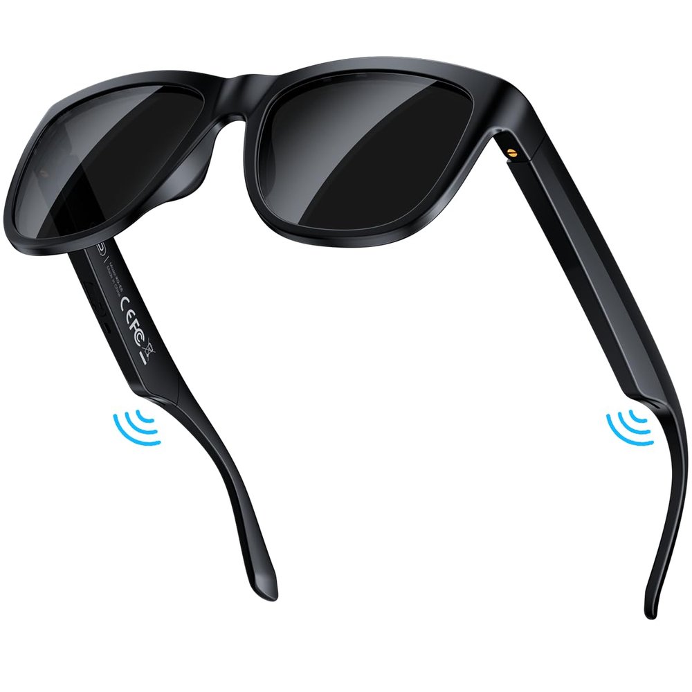 XO Simple is Beauty Smart Bluetooth Glasses,Built-in Mic & Speakers,Smart Wireless Headphone Sunglasses for Men and Women,Athletic/Outdoor UV Protection and Voice Control,Unisex(Black)