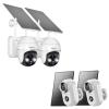 ZUMIMALL Security Cameras Wireless Outdoor - 2Packs, Solar Camera Outdoor Wireless, 2.4G WiFi Battery Camera, 3MP Color Night Vision, Magnetic Mount, Siren,PIR/AI Analyse, IP66, Cloud, Alexa view 1