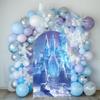 Ice Castle Arched Backdrop Cover Double-Sided Winter Wonderland and Fantasy Castle Design for Winter Party Celebration Princess Birthday Decor Elastic Spandex Cover (G-3518,7.2x4ft) view 4