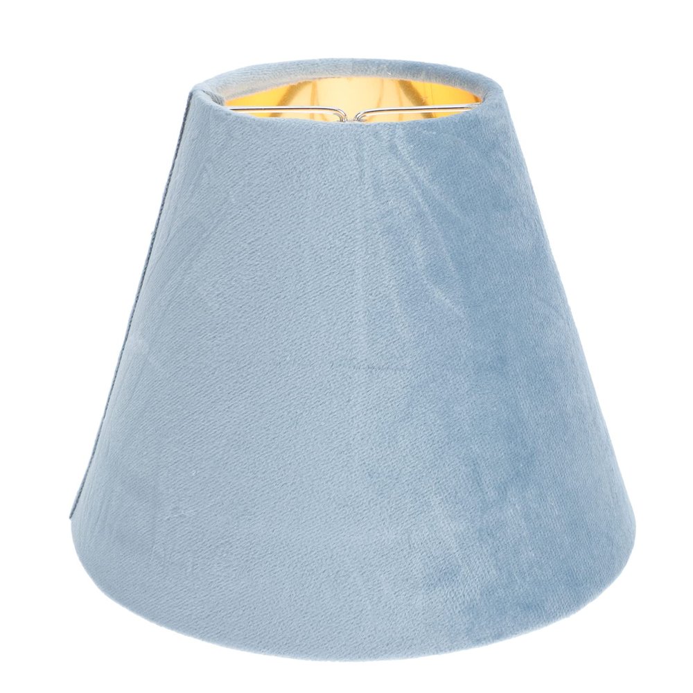 BUTIFULSIC Cloth Lamp Shade with Base Wear-resistant Easy to Install Light Cover for Desktop Use Elegant Velvet Design Light Blue