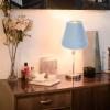BUTIFULSIC Cloth Lamp Shade with Base Wear-resistant Easy to Install Light Cover for Desktop Use Elegant Velvet Design Light Blue view 3