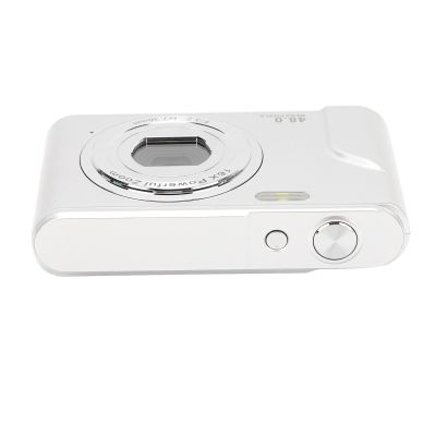 Brrnoo Digital Camera 1080P 48MP Autofocus 16x Digital Zoom 2.4 Inch Screen Rechargeable Compact Camera for Adult Beginner, with Clear Display and Easy Operation, Ideal Choice (Silver)