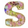 Handmade Floral Night Light - Floral Resin Night Light,Pressed Flower Resin Letters Nightlight with LED Light,DIY Handmade Custom Letter Decortions Lamps for Women Girls Gift (S) view 1