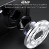 4K 48MP Digital Camera,Professional CMOS Sensor,16X Zoom Digital Camera,2.4 Inch IPS Small Camera,Supports Up to 128G Memory Card,Compact Camera for Tra (Black) view 2