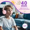 Kids Headphones with 3.5mm & USB C Wired Headphones, USB C Headphones Kids for School, Lightweight On-Ear Headphones Built-in Mic & Safe Volume Limited for classroom/Girls/Boys/Travel/Tablets(Pink) view 3