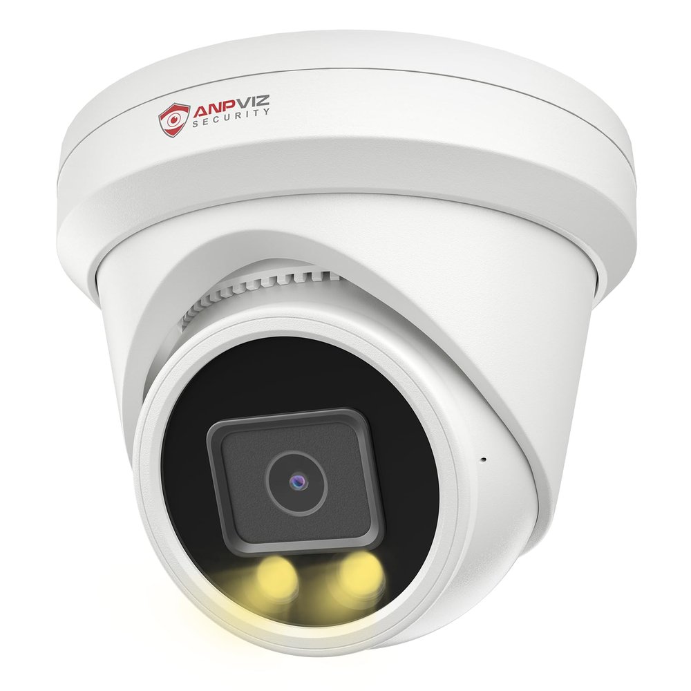 Anpviz 12MP PoE IP Camera Outdoor, 110 Wide Angle Turret Security IP Camera for Home Surveillance, Smart Color Night Vision, Human/Vehicle Detection, Built-in Mic, IP66 Waterproof (U Series)
