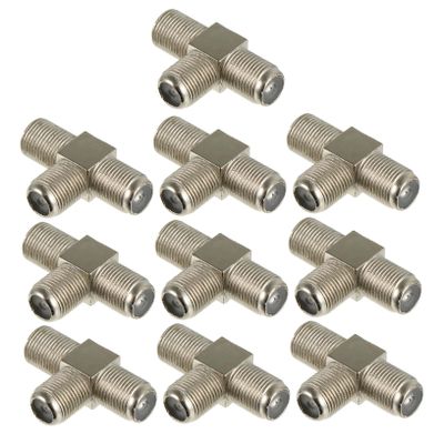 LIFKICH 10pcs Type Female Coax Splitter Way Tv Signal Splitter Adapter for Dual Tv Connections Construction Corrosion Resistant Easy Installation