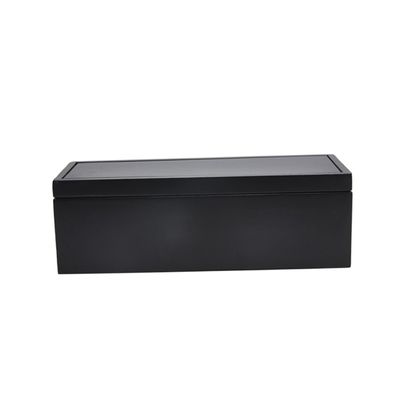 ARTIBETTER 1pc Black Wooden Box Natural Solid Cord Organizer for Home Office for Hiding Cables and Keeping Wires Tidy for Multiple Devices