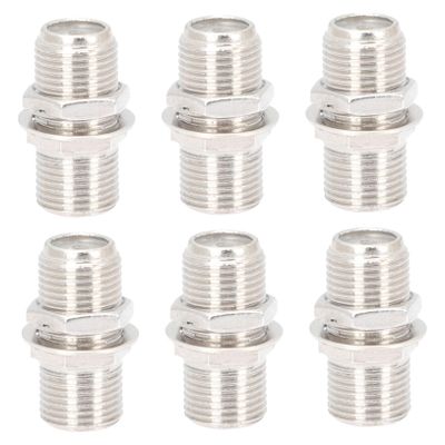 MERRYHAPY 6sets Type Coax Connector Adapter Easy to Install Cable Connector Supplies for Tv and Catv Systems Includes Nuts and Washers Reliable Signal Transmission