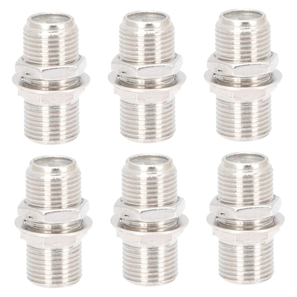 MERRYHAPY 6sets Type Coax Connector Adapter Easy to Install Cable Connector Supplies for Tv and Catv Systems Includes Nuts and Washers Reliable Signal Transmission