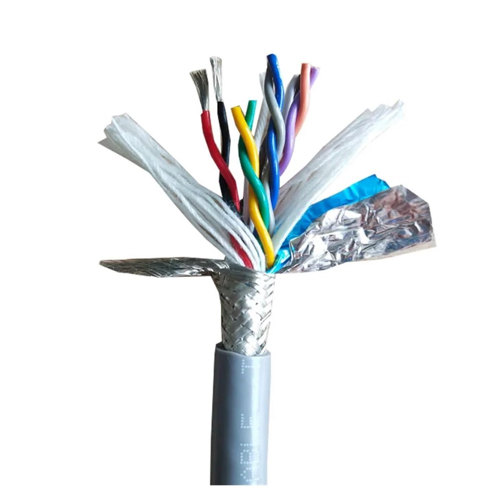 Communication Equipment 100meters Twisted Pair Shielded Cable 24 AWG 2-8 cores towline Cable PVC Soft Wire Bending and Corrosion Resistant Copper Wire Wire and Cable(4 cores)