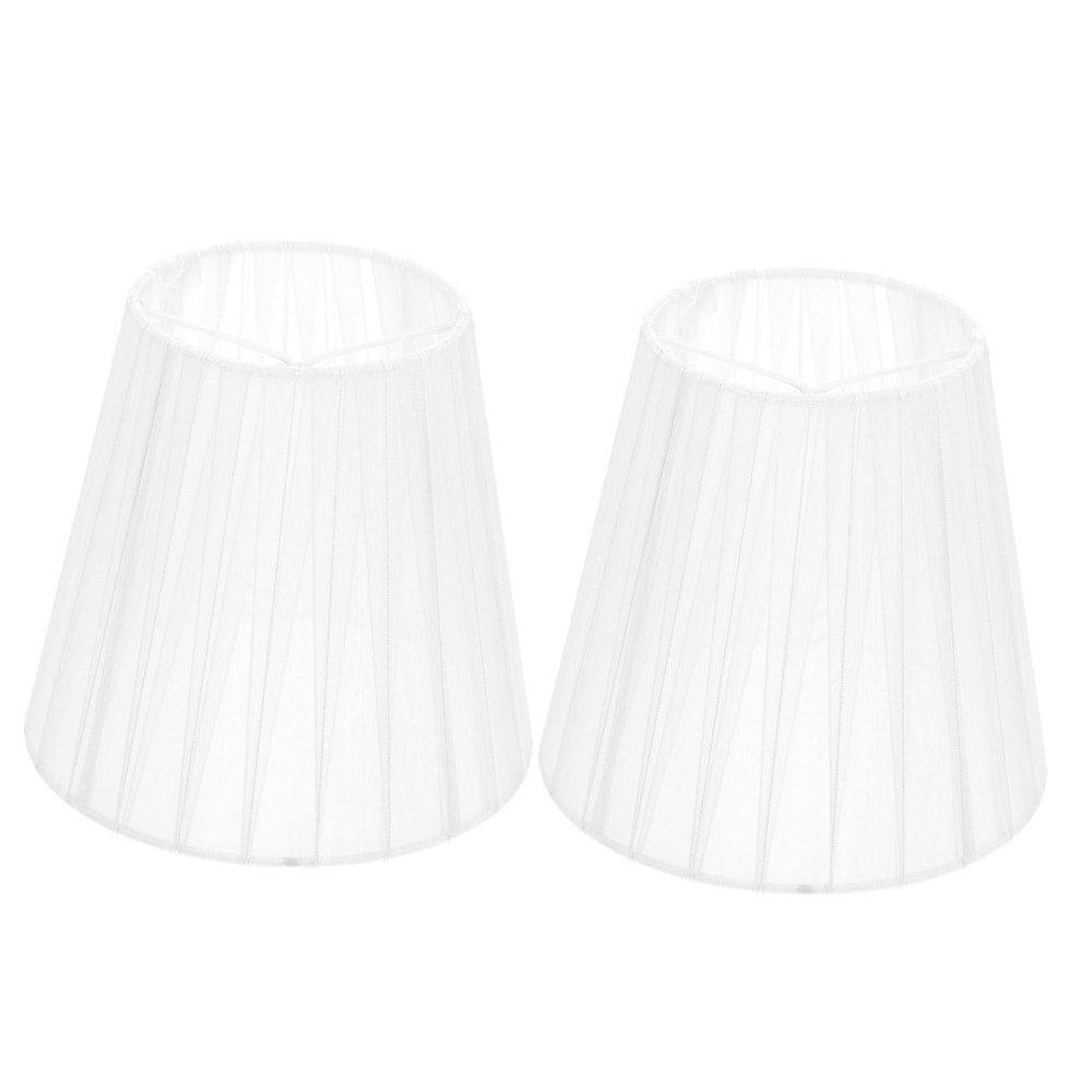 BUTIFULSIC 2pcs Translucent Gauze Lamp Shade Cover Clip-bulb Light Diffuser for Floor Wall Ceiling Fixtures Decor Eye-protecting Design White
