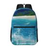 RLDOBOFE Backpack 17 In Travel Backpack for Men Women Casual Daypack Tropical Ocean Beach Theme Laptop Backpack Lightweight Double Shoulder Bag view 1