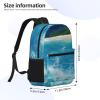 RLDOBOFE Backpack 17 In Travel Backpack for Men Women Casual Daypack Tropical Ocean Beach Theme Laptop Backpack Lightweight Double Shoulder Bag view 2