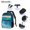 RLDOBOFE Backpack 17 In Travel Backpack for Men Women Casual Daypack Tropical Ocean Beach Theme Laptop Backpack Lightweight Double Shoulder Bag view 3