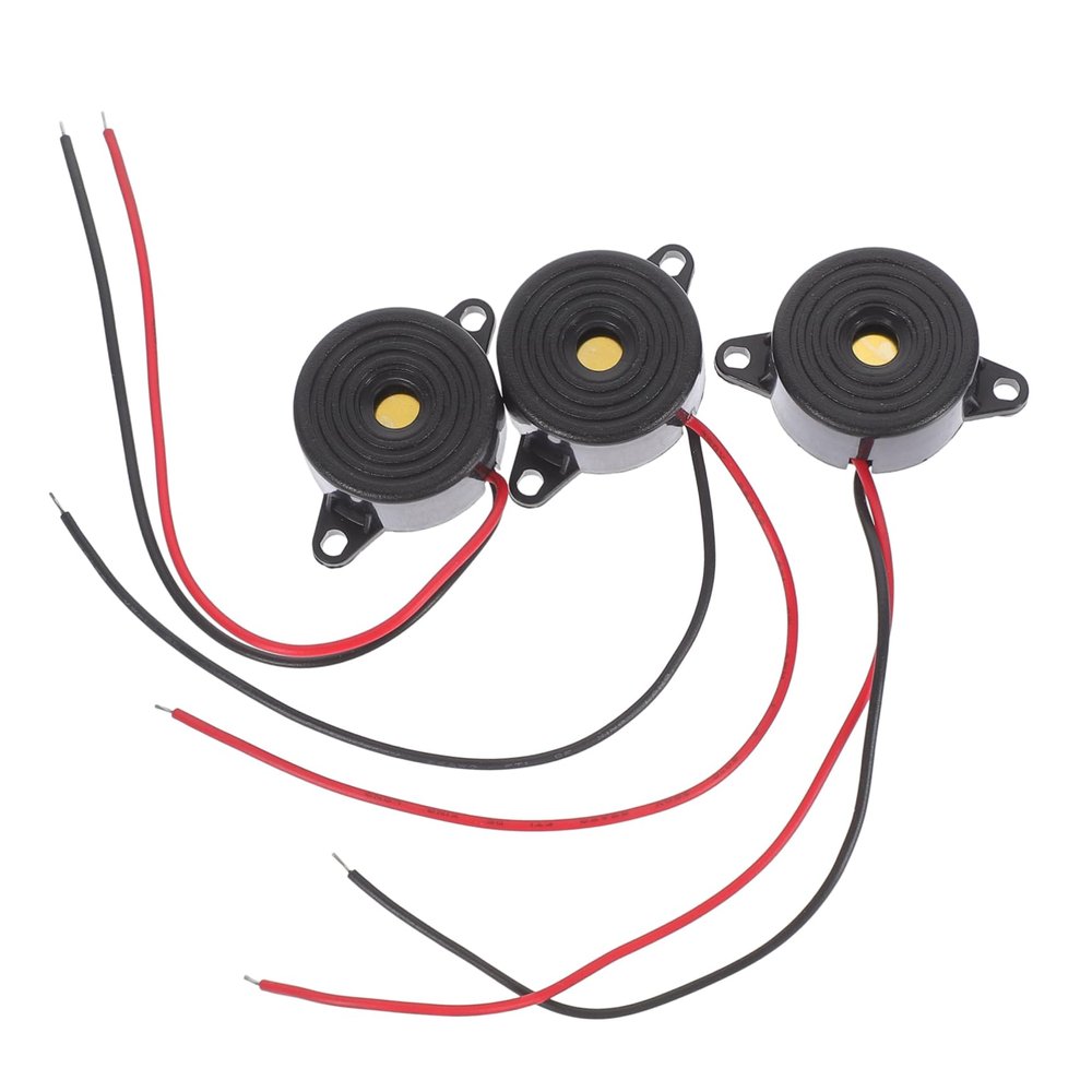 JEWEDECO 3pcs Household Piezo Electric Alarm Sounders Active for Security Electronics and Car Modification Continuous Sound to Compatibility