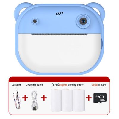 Yoetaun Kid Camera Digital Print Camera Fun Children Camera with Print Paper Digital Camera with Double-Lens Life Record
