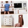 WOONEKY 5pcs Pu Leather Cabinet Handles Flexible Drawer Pulls for Dresser Knobs Brown Litchi Grain for Kitchen Bathroom and Living Room Furniture view 4