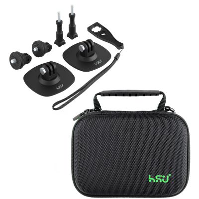 HSU Carrying Case and Flexible Adhesive Mount Kit for GoPro