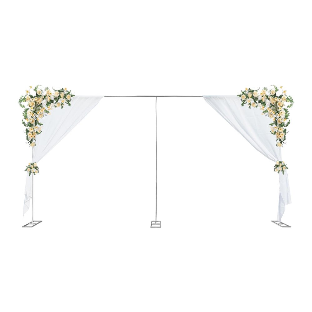 10FT x 20FT Backdrop Stand Pipe Kit,Heavy Duty Wedding Arch Backdrop Decor Stand Kit Curtain Frame Arch Frame for Wedding Birthday Graduation Photo Booth
