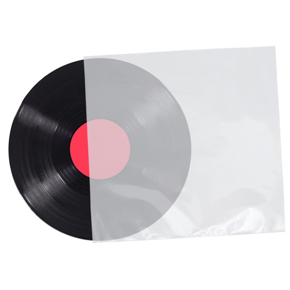 TINEASUR 50pcs No Seal Thickened Vinyl Record Sleeves for Cd Storage Durable Flat Bags for Scratch Protection and Easy Access to Discs