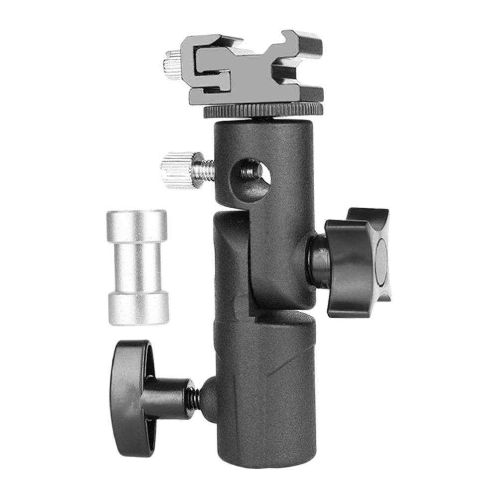 LIFKICH Light Stand Adapter Bracket for Flashlight Adjustable Photography Supply for Horizontal Vertical Use Compatible Screws for Photographers of All Levels