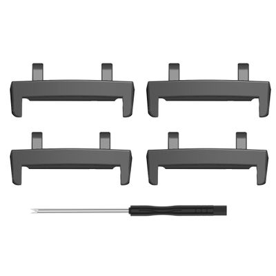 Lamshaw Compatible for Amazfit T-Rex 3 Adapter, 22mm to T-Rex 3 Stainless steel Connector Kit Hardware Lugs of Replacment Strap (2 Pack-Black+Black, For T-Rex 3)
