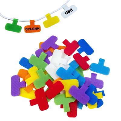 CYLHCM 40PCS Cable Ties Multi-Color Labels Write-on Label Reusable Fastening Straps for Electronics and Cord Organizer, 8 Colors