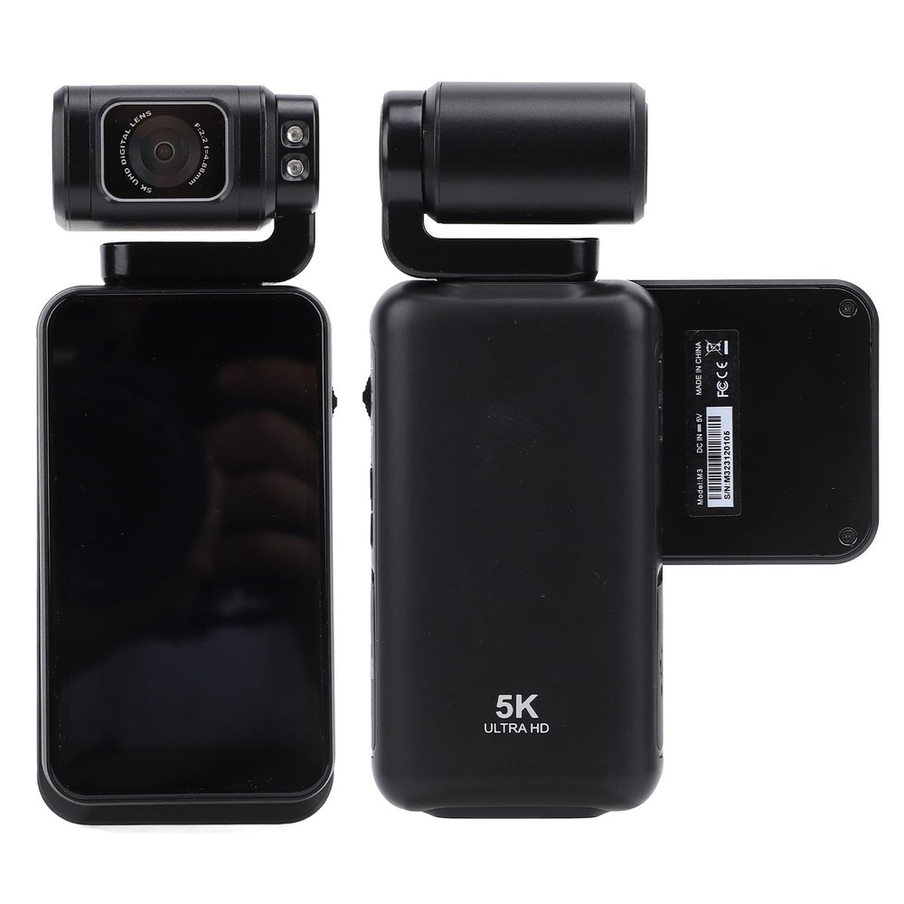 5K 48MP Vlogging Camera, Cordless Handheld Digital Camera, 3.5 Inch Rotatable Touchscreen Design, Slow Motion Time Lapse 10x Digital Zoom, for Personal Videos Outdoor Activities