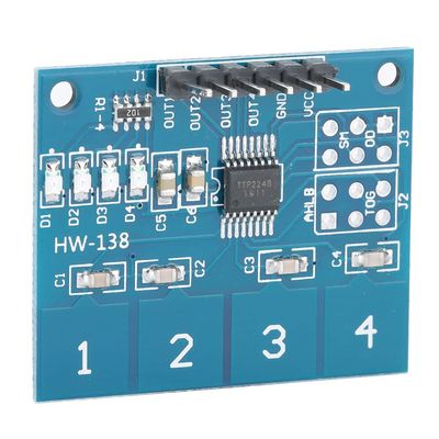 Capacitive 4 Key Touch Module, Onboard Induction IC with 4 Channels, for Electrical Equipment