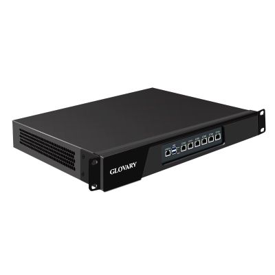 Glovary 1U N100 Firewall Hardware, 6 x i226V 2.5GbE LAN Router PC, DDR5 8GB RAM 64GB SSD, 19 inch Network Rackmount Appliance, AES-NI, OPNsense, 2USB3.0, HD + VGA Dual Display, Console