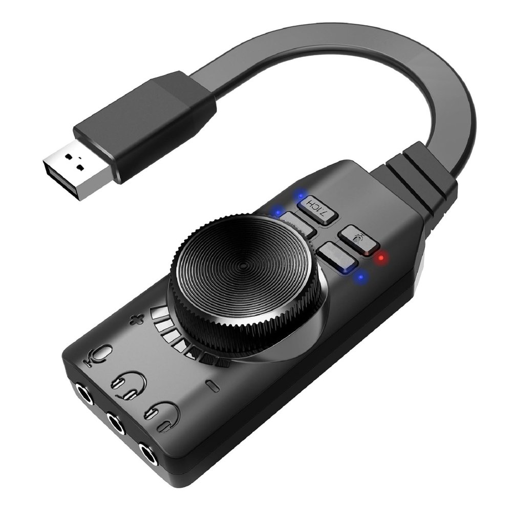 USB Sound Card Adapter USB Audio Adapter 3.5mm Jack USB 2.0 External Sound Card for PC Laptops Desktops