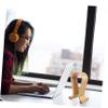 KONTONTY Walnut Wood U Shaped Headset Stand for Desk Display view 4