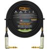 100 Foot - WBC-PRO-Quad Ultra-Silent Ultra-Flexible Balanced Star-Quad Cable with Amphenol QS3R-AU  Inch (6.35mm) Gold Right-Angled TRS Stereo Phone Plugs & Black Tweed Jacket view 1