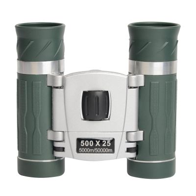 500x25 Compact Binoculars for Adults and Kids, High Powered Mini Pocket Binoculars, Waterproof Small Binoculars for Bird Watching, Concert, Traveling,Green