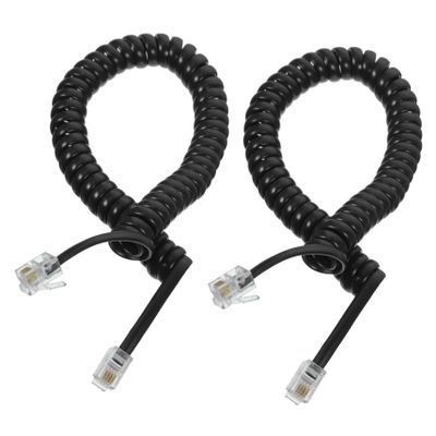 FELTECHELECTR 2pcs Coiled Telephone Cord for Landline Flexible Durable Design with Signal Transmission Essential Telephone Accessories for