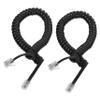 FELTECHELECTR 2pcs Coiled Telephone Cord for Landline Flexible Durable Design with Signal Transmission Essential Telephone Accessories for view 1