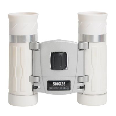 500x25 Compact Binoculars for Adults and Kids, High Powered Mini Pocket Binoculars, Waterproof Small Binoculars for Bird Watching, Concert, Traveling,White
