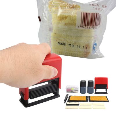 Sanpyl Adjustable Date Coding Machine, Portable Ink Date Printing Machine Manual Stamping Printer Non-Slip Strip for Quick Drying Expiry Date Printing Suitable Various Surfaces