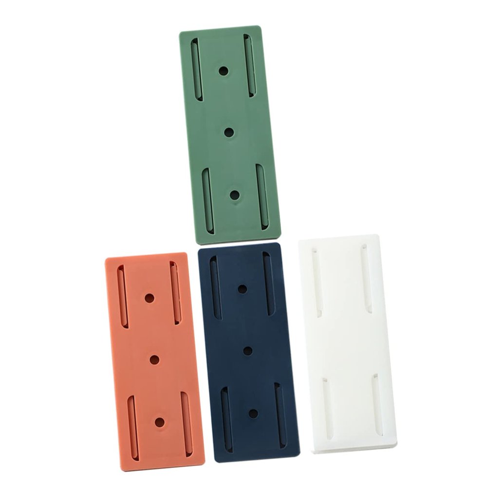 HOMSFOU 4pcs Self-Adhesive Wall-Mounted Power Strip Holder Socket Organizer for Home Office Easy Install Cable Management Rack Green and Pink