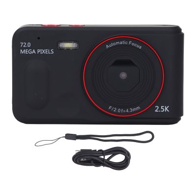 Digital Camera 72MP 2.5K 16x Zoom Auto Focus Anti Shake 2.4 Inch Screen Portable Compact Camera Digital Vlogging Camera for Kids Students Vlogging (Acoutofdb1r0gsku-14)