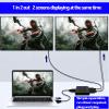 HDMI Splitter 1 in 2 Outwith 3HDMI Cables + 1USB Strip Power Cable  12 Power HDMI Splitter/Distributor 2 Ports for Dual Monitors Copy/Mirror Support 4K@30Hz 1080P Full HD 3D LED PS3/4 etc view 2