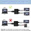 HDMI Splitter 1 in 2 Outwith 3HDMI Cables + 1USB Strip Power Cable  12 Power HDMI Splitter/Distributor 2 Ports for Dual Monitors Copy/Mirror Support 4K@30Hz 1080P Full HD 3D LED PS3/4 etc view 4