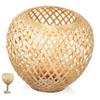 WHAMVOX Woven Ceiling Lamp Shade Handmade Rattan Light Fixture for Soft Lighting Room Bedroom and Dining Area Easy to Install Replacement Lampshade view 1