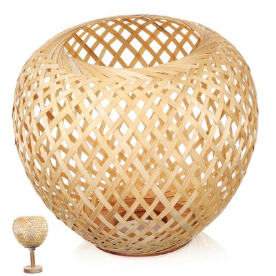 Levemolo Woven Lamp Shade Multi-functional Rattan Pendant Light Shade for Ceiling Fixtures Handmade Natural Sturdy and Compatible Various Lighting Styles