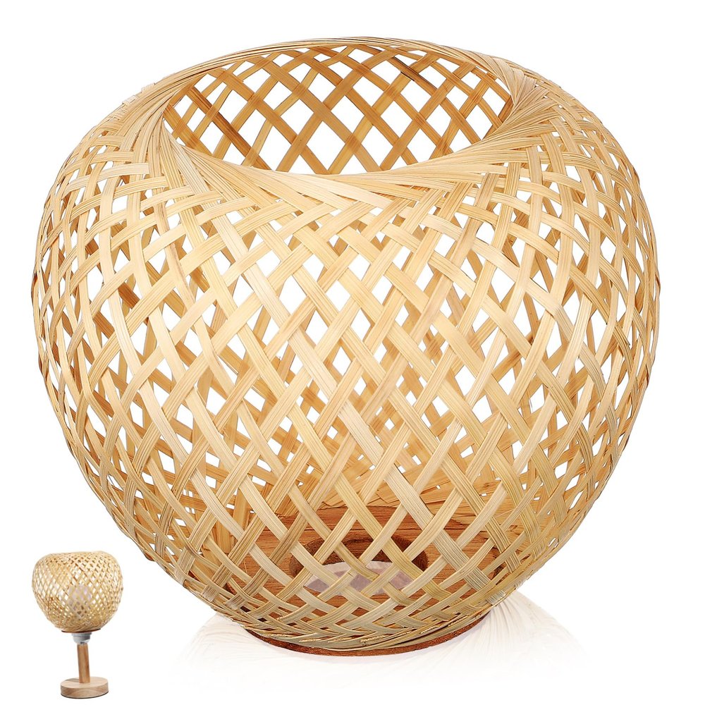 Levemolo Woven Lamp Shade Multi-functional Rattan Pendant Light Shade for Ceiling Fixtures Handmade Natural Sturdy and Compatible Various Lighting Styles