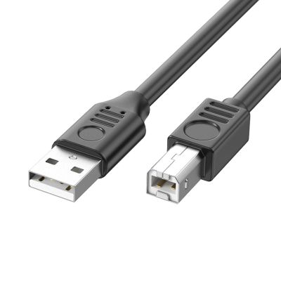 USB 2.0 Printer Cable 5M TypeA Male to TypeB Scanner Cord High Speed 480Mbps 90Degree Elbow for Offices and Home Use
