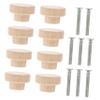 BUTIFULSIC 8pcs Wooden Round Pull Knobs for Cabinets Rubberwood Handles Multi-Functional Dresser Hardware for Furniture view 1